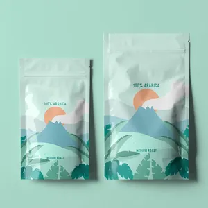 Custom Printed High Quality 8 Side Sealed Zipper Flat Bottom Smell Proof Food Snack Powder Tea Bags