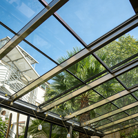 Système de Toit Ouvrant en Verre Rétractable Électrique en Aluminium Moderne Télécommande Protection Solaire pour Terrasse Patio Pergola Toit Plat
