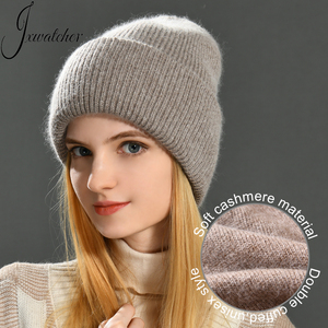 Bán Buôn Gân Sọc Skully Beanie <span class=keywords><strong>Hat</strong></span> Với Biểu Tượng Tùy Chỉnh Unisex Người Đàn Ông Phụ Nữ Sang Trọng Fluffy Mùa Đông Dài Len Cashmere Đan Beanie - Product Image 1