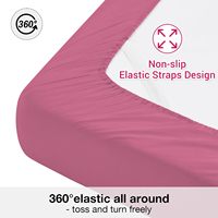 Ensemble de draps en microfibre Softan Queen Size 4 pièces, confortable, poches profondes, sans attaches, lavable en machine, taies d'oreiller rose vif