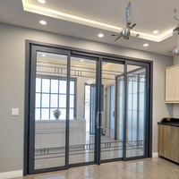 Porte coulissante et battante en verre trempé double en alliage d'aluminium moderne et durable pour la décoration de la maison, du bureau, de la salle de bain et de la chambre à coucher