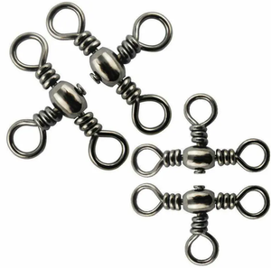 Émerillons de <span class=keywords><strong>pêche</strong></span> en laiton à trois voies avec mousqueton de sécurité, connecteurs <span class=keywords><strong>triple</strong></span> émerillon T-Turn - Product Image 4