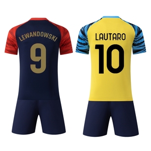 Alta calidad Hogar personalizado MBAPPE LAUTARO LEWANDOWSKI amarillo azul deporte entrenamiento fútbol Jerseys Kits fútbol uniforme camisa conjuntos - Product Image 3