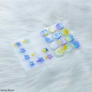 Moule en silicone pour pendentif signes du zodiaque en résine époxy DIY, deux styles, pour la fabrication de breloques de collier, fournitures d'artisanat - Product Image 1