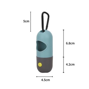 Dispensador de bolsas para excrementos de mascotas con luz LED, soporte portátil para bolsas de excrementos de perro para paseos al aire libre, verde, azul, rosa, gris - Product Image 3