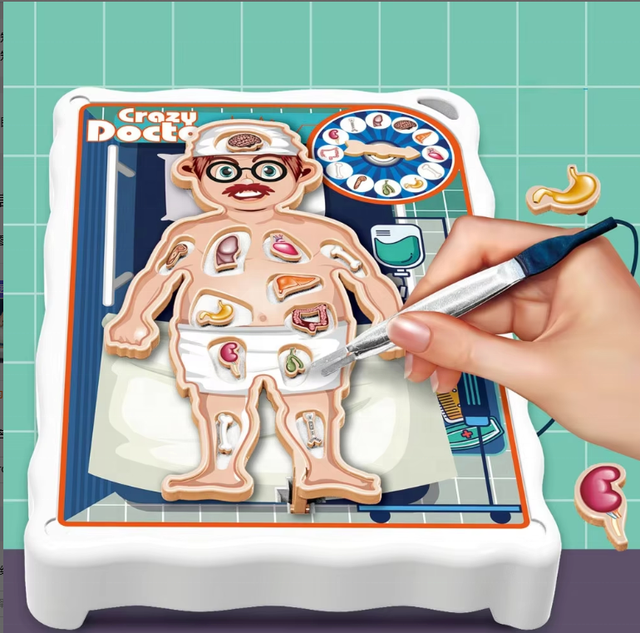 Electronic Shock Game Crazy Doctor Human Body Organ Surgery Desktop Experiment Operation Educational Touch Shock Toy for Kids