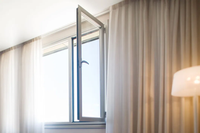 Fenêtres à battants doublement suspendus en PVC-U avec renfort en acier, verre trempé insonorisant 40 dB, certifiées Energy Star pour chambre à coucher