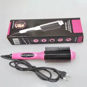Professional wholesale hair comb curly beauty electric magic hair straightener brush HM703
