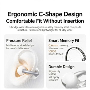 UGREEN WS221 HiTune S6 Pro Écouteurs sans fil à clipser à oreille ouverte avec traduction IA, Bluetooth 6.0, pour le sport - Product Image 5