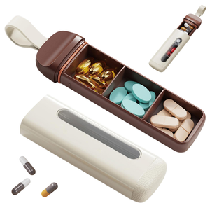 Pastillero Portátil Moderno de Plástico ABS, Caja de Almacenamiento de Cápsulas de Viaje con 4 Compartimentos, Hermética, Impermeable y a Prueba de Polvo - Product Image 1