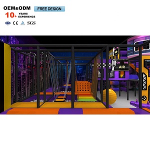 Equipo de Parque Infantil Interior, Trampolín Grande con Cama Elástica, Parque de Trampolines Comercial con Pared de Escalada - Product Image 4