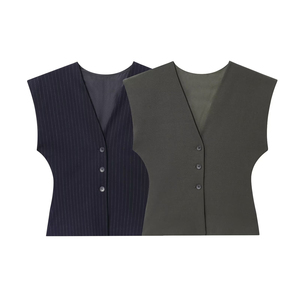 KAR & OT ZA 2025 autunno nuovo <span class=keywords><strong>gilet</strong></span> a maniche larghe snellente in vita snellente con scollo a V 4391511 4749768 - Product Image 1