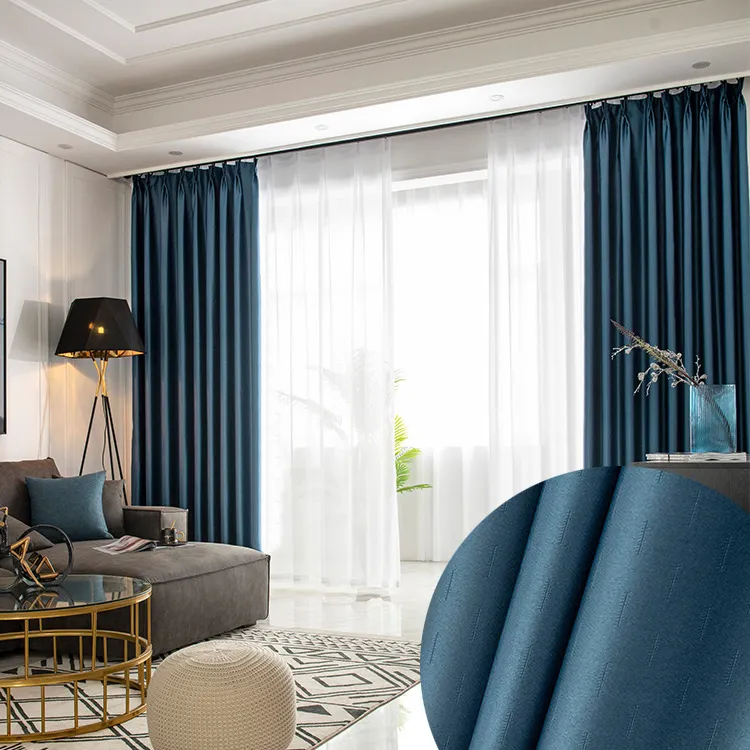 Cortinas De Quarto Blackout Blue Curtains In Living Room Block Out Modern House Curtains For The Living Room Plain Luxury