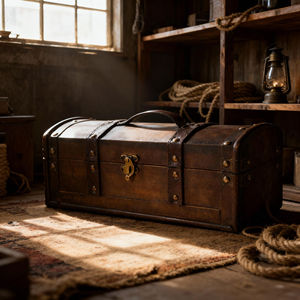 Cofre de madera Vintage para almacenar mapas antiguos y como pieza de colección de exploradores Cofre del Tesoro de madera - Product Image 1