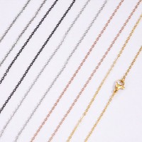 Chaînes en acier inoxydable en gros pour la fabrication de bijoux, chaînes fines en or et argent avec fermoir mousqueton pour colliers et bijoux DIY