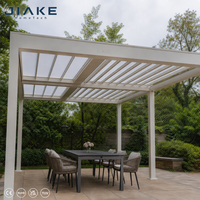 Pergola en polycarbonate et aluminium Jiake avec toit à lames orientables pour jardin, patio, villa, gazebo, balcon, utilisation pour les fêtes