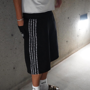 Manufacturer Custom Men's 100% Cotton High Street Casual Oversized Jogger Solid Vintage Baggy Breathable Elastic Waist <b>Shorts</b> - Product Image 3