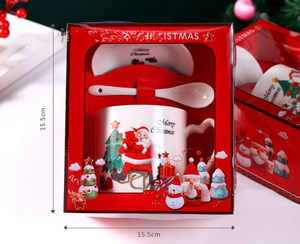Tazas de Regalo de Vidrio Clásicas de 330 ml con <span class=keywords><strong>Diseño</strong></span> Navideño y Cucharas de Cerámica para la Vuelta al Cole al por Mayor - Product Image 6