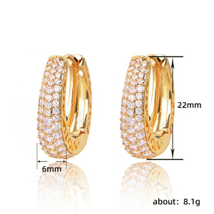 Pendientes de Diamantes, Aro de Oro, Corte Brillante Redondo, para Uso Diario de Mujeres - Product Image 5