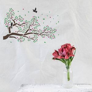 4Pcs Tái Sử Dụng Bay Chim Cây Chi Nhánh Giấy Nến 11.7X8.3 Inch Vật Liệu Vật Nuôi Cho Bức Tranh Trên Gỗ Tường Vải Chim Trên Cây Thiết Kế - Product Image 4