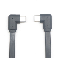 Câble USB Type C mâle à 90 degrés vers USB Type C mâle à 90 degrés, câble plat fin et mince, connexion réseau stable