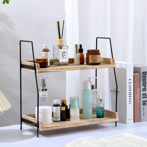 Estante de Almacenamiento Vertical de Madera de 2 Niveles para Escritorio, Baño y Cocina, para Cosméticos - Product Image 6