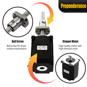HLTNC híbrido <span class=keywords><strong>Nema</strong></span> <span class=keywords><strong>23</strong></span> Motor Paso a Paso <span class=keywords><strong>12V</strong></span> DC 8mm eje 57-56 57-82 tornillo de bola Compatible 1204/1210 500mm CNC Kit - Product Image 5