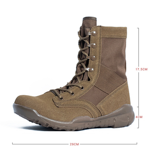 DSF27 Dark Coffee <b>Brown</b> Canvas Tactical <b>Boots</b> High Top <b>Lace</b> Up Breathable Outdoor All Seasons - Product Image 3