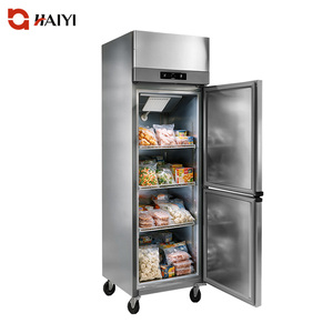 Commercial Kitchen <b>Refrigerator</b> Chiller Vertical Kitchen Freezer with Casters Two Door Kitchen Fridge for Food Storage - Product Image 2