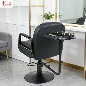 OEM 360 °   Chaise de barbier pivotante avec plateau intégré, plateau à outils en métal pour salon de coiffure, pour la coloration des cheveux - Product Image 4