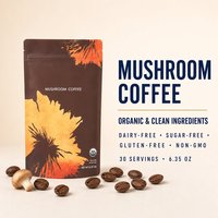 Poudre de café aux champignons 6-en-1 Marque Blanche OEM avec Crinière de lion, Chaga, Cordyceps et Reishi - 200g Complément Énergétique