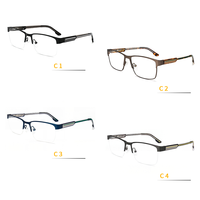 Lunettes de vue sportives en métal tendance, monture optique noire pour homme, avec branches colorées et monture intégrale