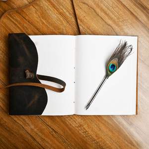 Journal en cuir de coton vintage fait à la main livre de peinture à croquis à couverture rigide avec 100 pages intérieures grand cahier de cadeau - Product Image 6