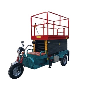 Plataforma de Trabajo Elevadora Móvil, Triciclo Eléctrico con Plataforma Elevadora de Tijera, Elevador de Tijera Móvil de Tres Ruedas - Product Image 1