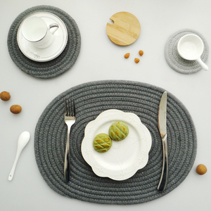 Manteles Individuales Antideslizantes Lavables de Algodón y Poliéster Trenzado Ovalados y Redondos para Mesas de Comedor, Venta al por Mayor para Oficina y Hogar - Product Image 2