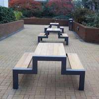 Table de pique-nique en bois pour l'extérieur, ensemble de banc en bois pour l'extérieur, Patio Public, parc