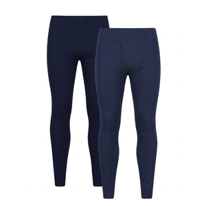 Women's Navy Blue <b>Seamless</b> <b>Leggings</b> Moisture Wicking Elastic Waist Pants Adult Size - Product Image 4