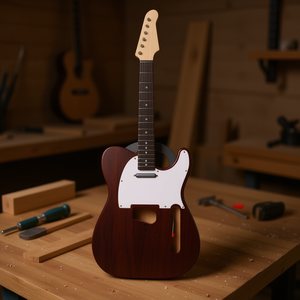 Kit de guitarra eléctrica FELU.TIC DIY de 6 cuerdas, cuerpo de caoba, mástil de arce sin terminar para principiantes - Product Image 2