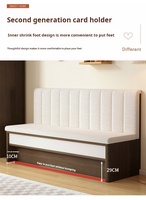 Stand de restaurant moderne avec design en bois massif Coussin amovible et lavable Rangement interne des pieds rétractables-pour les espaces occupés