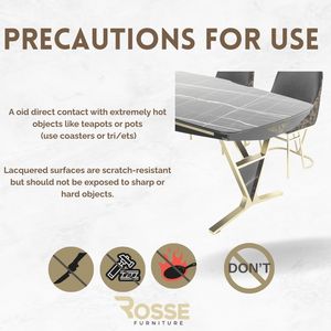 Rosse Bugatti Luxury <b>Dining</b> <b>Table</b> Marble <b>Top</b> Metal Frame Extendable Non-Foldable Rectangle 6 Person European Modern Design - Product Image 6