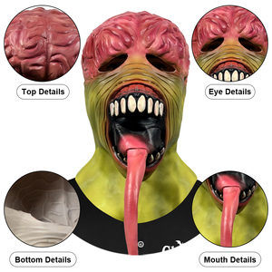 <span class=keywords><strong>Masque</strong></span> en latex monstre à longue langue, visage <span class=keywords><strong>de</strong></span> fantôme effrayant, démon, accessoires d'évasion pour maison hantée, fête costumée, personnalisable - Product Image 3