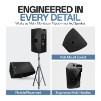 Sistema de Sonido Digital para Escenario Accuracy Pro Audio CAO15D3 de Plástico, 700W RMS, Altavoz Activo Profesional de 15 Pulgadas
