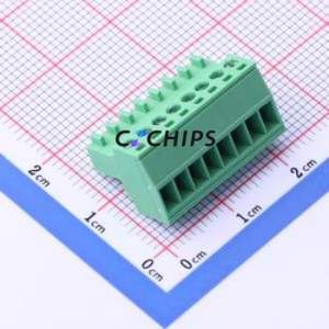 DB2EK-2.54-8P-GN-S Plug-in Terminal Block P=2.54mm Connector Male Plug 1x8P 2.54mm Green - Product Image 1