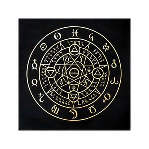 Tappetino <span class=keywords><strong>da</strong></span> gioco Mahjong Gotico Teschio Nero Oro Lusso Antiscivolo con Motivo Luna Mistica, Copritavolo, Accessori per Mahjong Americano - Product Image 5