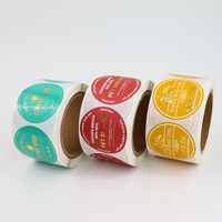 Étiquette alimentaire en PET brillant, imperméable et résistant à l'huile, en rouleau, personnalisée, autocollante, pour bouteille de sauce, condiment