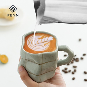 Tazza da Caffè in Ceramica FENN Personalizzata, Forma Irregolare Maculata, Porcellana 320ml, Vintage per <span class=keywords><strong>Latte</strong></span>/Cappuccino, Riutilizzabile - Product Image 4