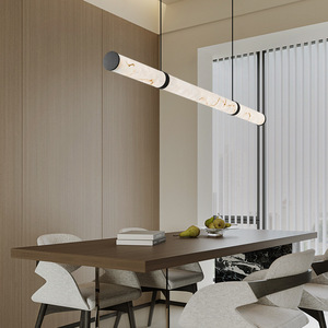 Candelabro de latón de mármol para restaurante, Bar, lámpara colgante de tira de mesa de comedor Simple China moderna - Product Image 1