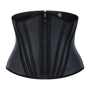 LANGQIN Corset amincissant pour femme, 14 baleines en acier, 2 couches, respirant, séchage rapide, grande taille, polyester mat, fermeture éclair - Product Image 2