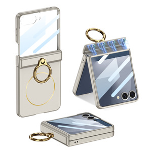 Étui magnétique antichoc pour <span class=keywords><strong>Samsung</strong></span> Galaxy <span class=keywords><strong>Z</strong></span> Flip 7 avec <span class=keywords><strong>support</strong></span> rotatif à 360 degrés et protection d'écran intégrée - Product Image 1