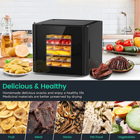 Huishoudelijke Led Touch Control Ontwerp 6 Roestvrijstalen Trays Voedsel Dehydrator Machine